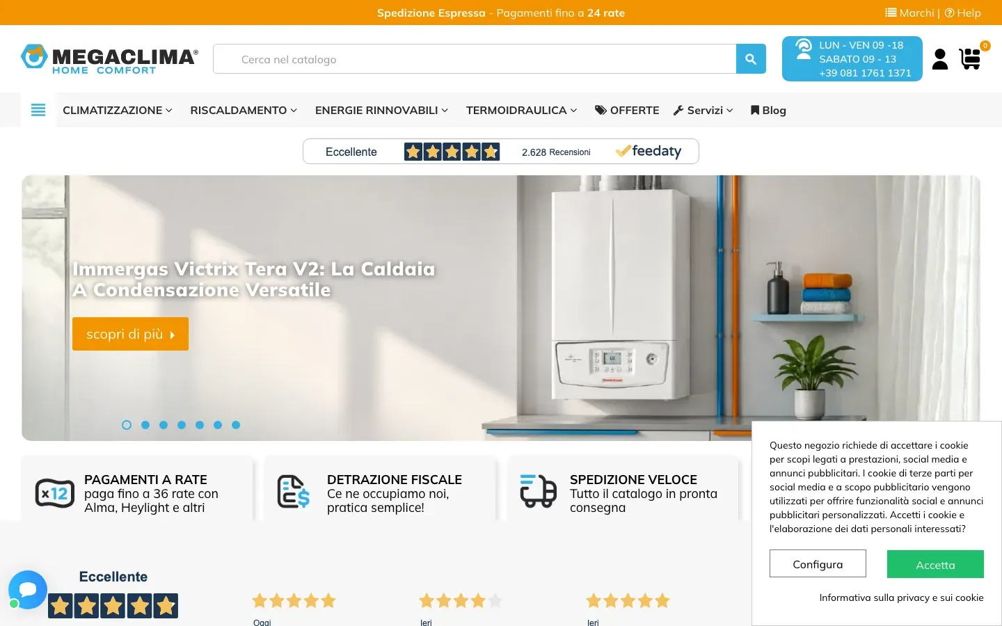 Home page del sito Megaclima (megaclima.it)