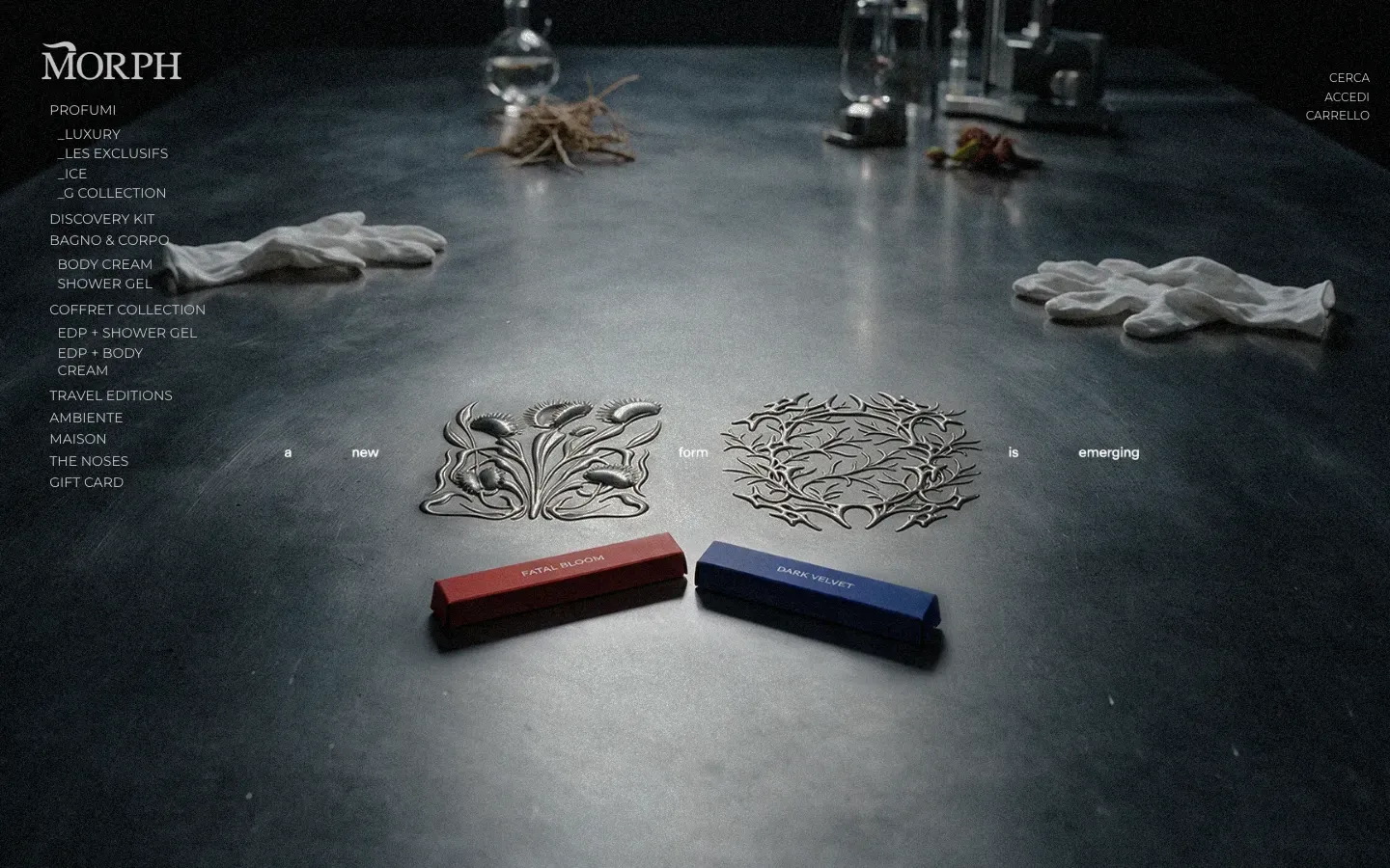 Home page of Morph Parfum (morphparfum.com)